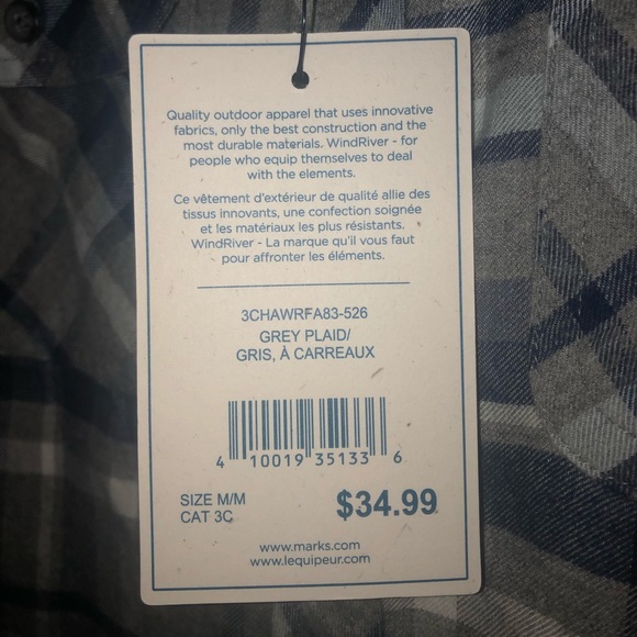 Blue and Grey Wind River Plaid Shirt - Picture 5 of 5